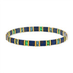 Bracelet élastique perles japonaises MIYUKI en verre émaillé multicolores - vue porté 1