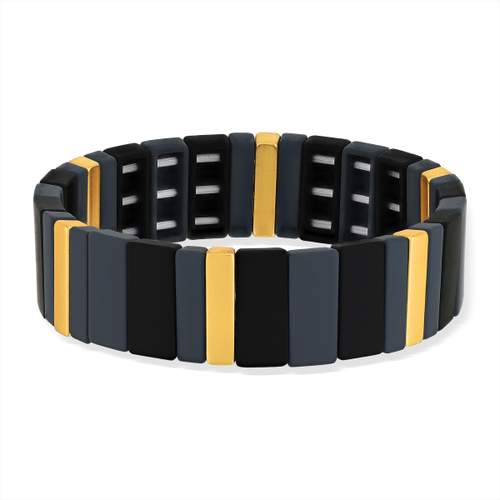 Bracelet élastique métal émaillé multicolore 15 mm