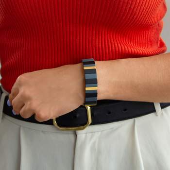 Veelkleurig geëmailleerd metalen elastische armband 15 mm