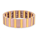 Bracelet élastique métal emaillé multicolore 15 mm - vue 1