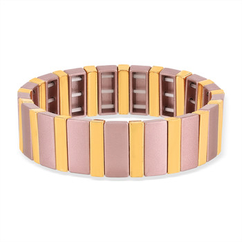 Bracelet élastique métal emaillé multicolore 15 mm