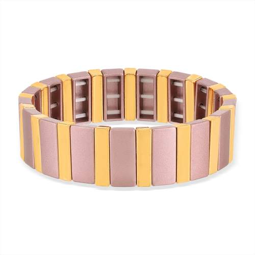 Bracelet élastique métal emaillé multicolore 15 mm