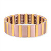 Bracelet élastique métal emaillé multicolore 15 mm - vue Vporté 1