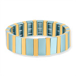 Bracelet élastique métal émail multicolore 15 mm - vue 1