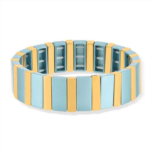 Bracelet élastique métal émail multicolore 15 mm