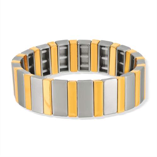 Bracelet élastique métal émaillé multicolore 15 mm