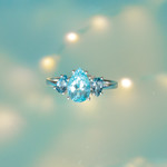 Bague or blanc 375 topazes traitées forme goutte 1.65 carat - vue D1