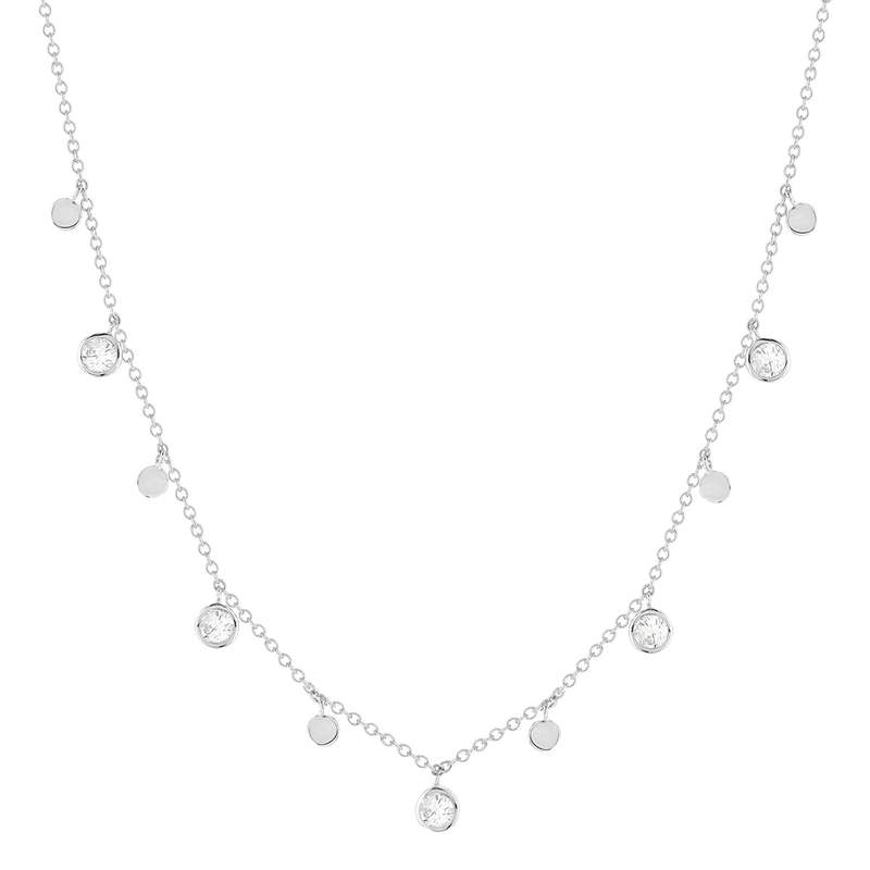 Parure argent 925 collier bracelet pampilles zirconias - vue 2