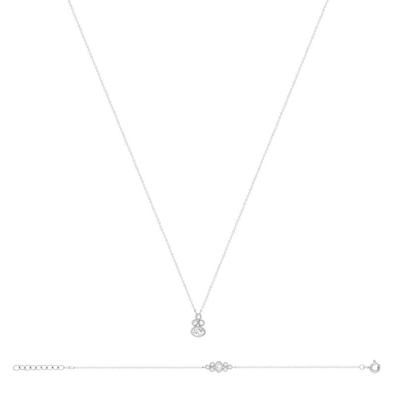 Parure argent 925 collier et bracelet zirconias - vue D2