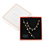 Parure plaqué or collier et bracelet zirconias - vue 1