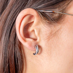 Boucles d'oreilles argent 925 zirconias - vue porté 1