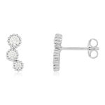 Boucles d'oreilles argent 925 motif rond zirconias - vue 1