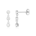 Boucles d'oreilles pendants argent 925 zirconias - vue 1
