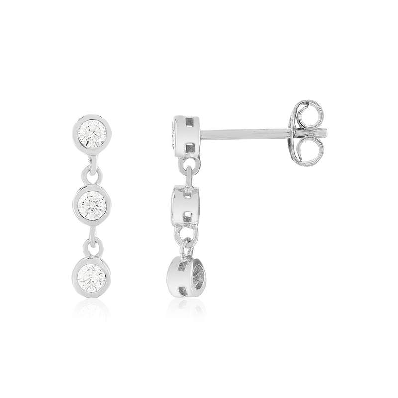Boucles d'oreilles pendants argent 925 zirconias - vue 1