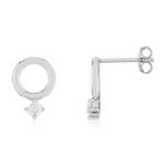 Créoles argent 925 pampille zirconias - vue 1