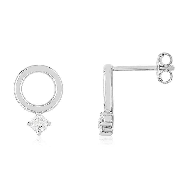 Créoles argent 925 pampille zirconias - vue 1