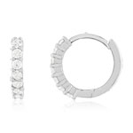 Créoles argent 925 zirconias 15 mm. - vue 1