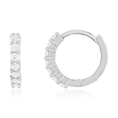 Créoles argent 925 zirconias 15 mm.