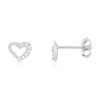 Boucles d'oreilles argent 925 motif coeur zirconias - vue V1