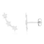 Boucles d'oreilles contours argent 925. - vue 1