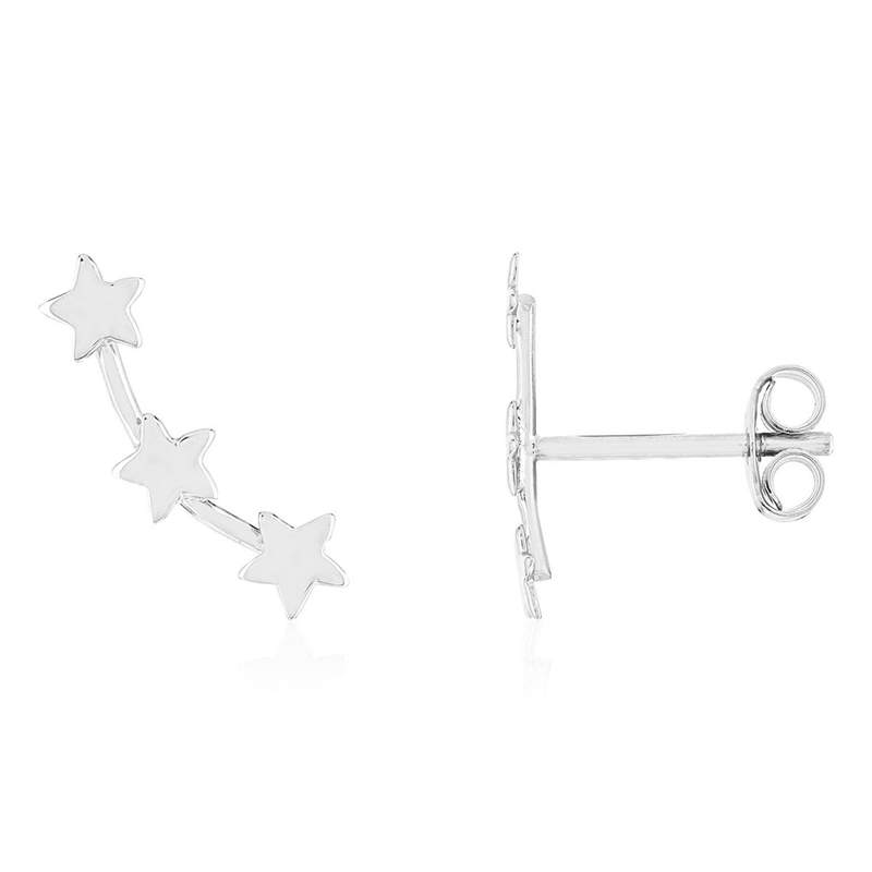 Boucles d'oreilles contours argent 925. - vue 1