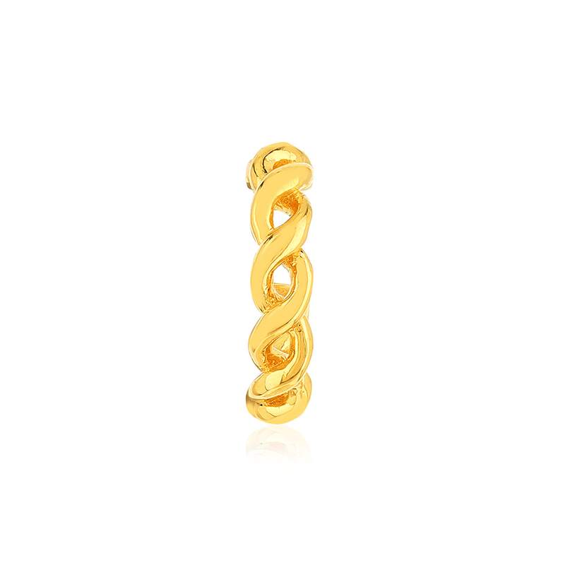 Clip d'oreille earcuff plaqué or jaune, style tressé vendu à l'unité. - vue 2