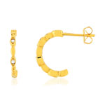 Boucles d'oreilles plaqué or jaune, zirconias. - vue 1