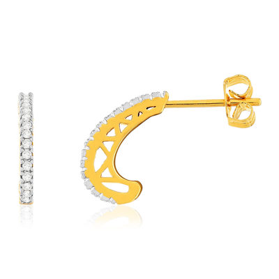 Boucles d'oreilles plaqué or jaune zirconias.