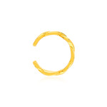 Clip d'oreille plaqué or jaune, style tressé. - vue 1