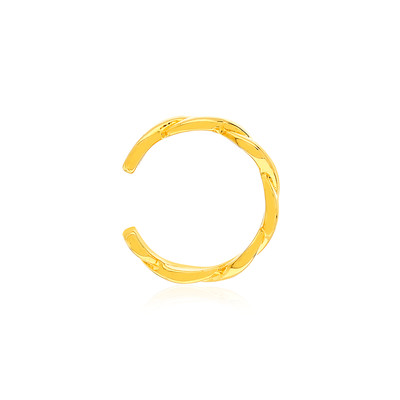 Clip d'oreille plaqué or jaune, style tressé. - vue 1