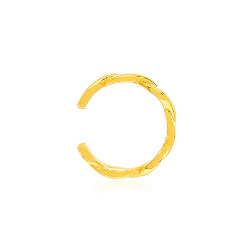 Clip d'oreille plaqué or jaune, style tressé.
