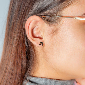 Boucles d'oreilles plaqué or jaune, motif feuille.