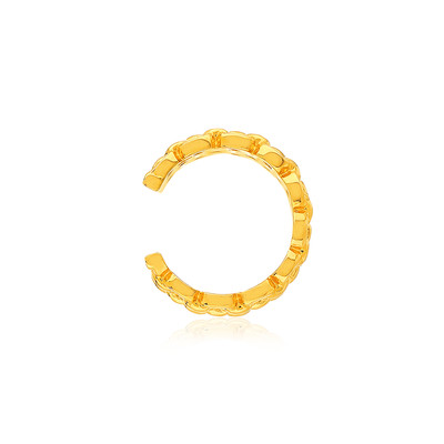 Clip d'oreille earcuff plaqué or jaune, style chainage vendu à l'unité. - vue 1