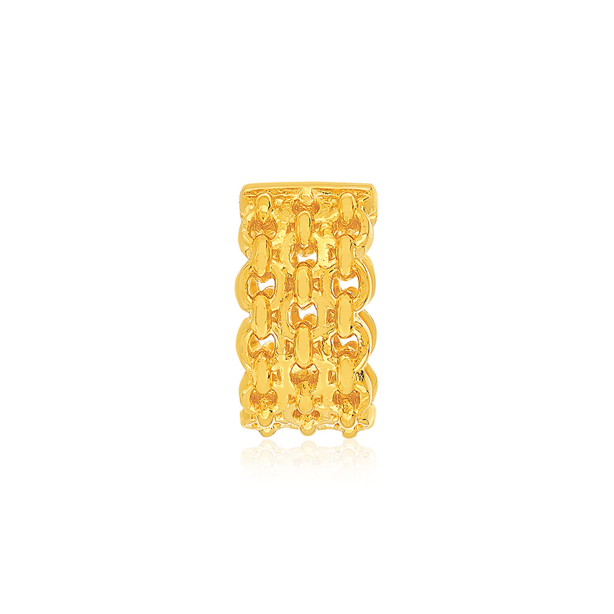 Clip d'oreille earcuff plaqué or jaune, style chainage vendu à l'unité. - vue 2