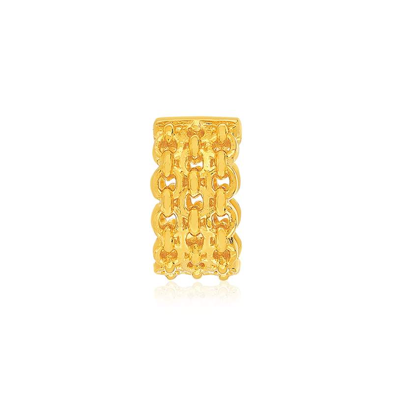 Clip d'oreille earcuff plaqué or jaune, style chainage vendu à l'unité. - vue 2