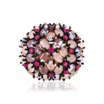 Bague argent 925 rose et ruthénium noir zirconias multicolores - vue 3