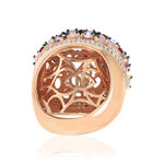 Bague argent 925 rose et ruthénium noir zirconias multicolores - vue 4