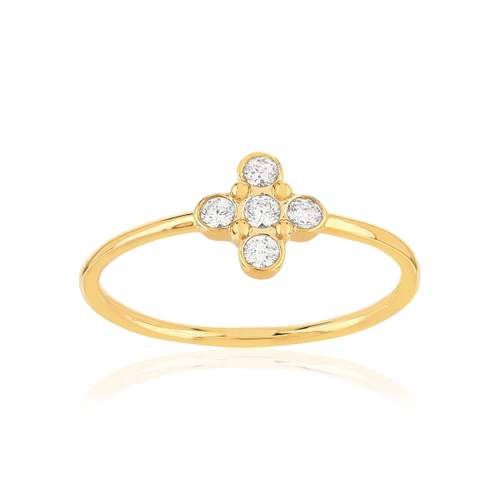 Bague plaqué or jaune zirconias