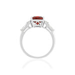Bague argent 925 zirconia couleur grenat et zirconias blancs - vue 2