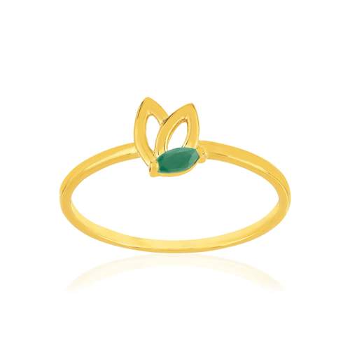 Gouden ring 375 gele smaragden