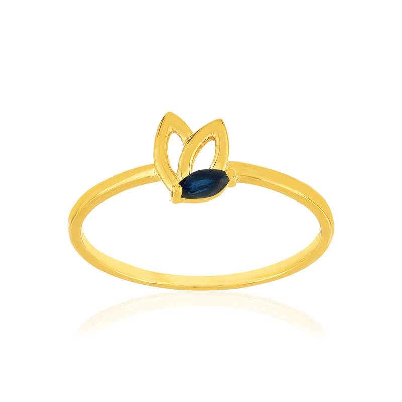 Bague or 375 jaune saphirs - vue 1