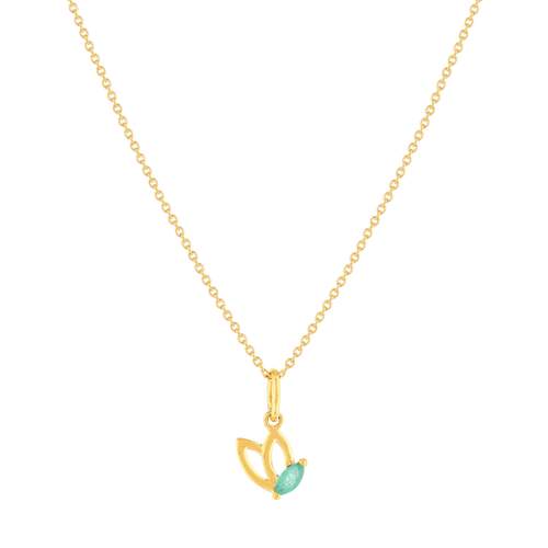 Collier or 375 jaune emeraudes 45cm avec anneau de raccourcissement à 42cm