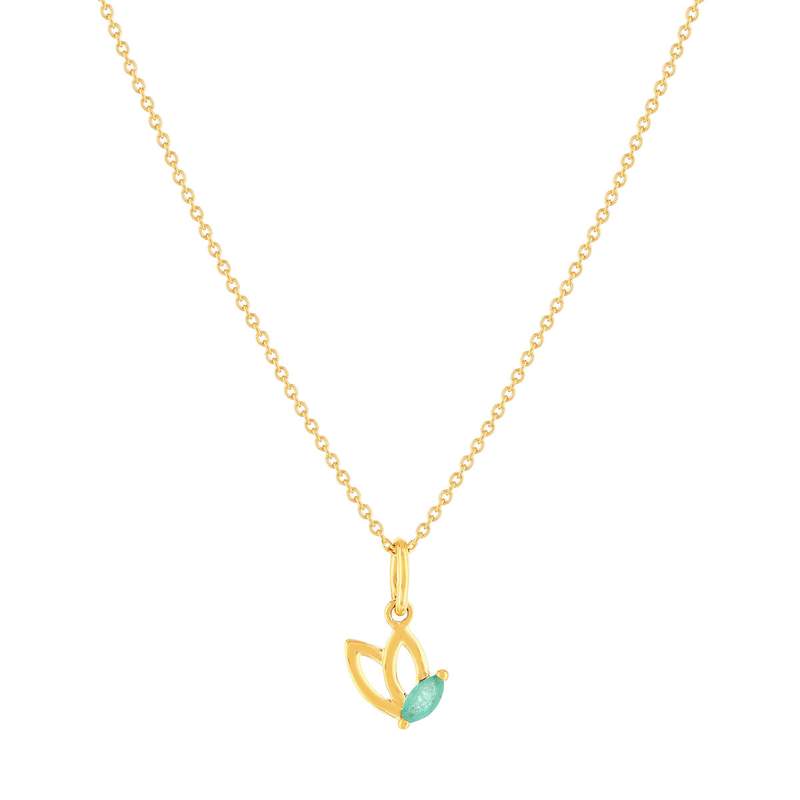 Collier or 375 jaune emeraudes 45cm avec anneau de raccourcissement à 42cm - vue 1