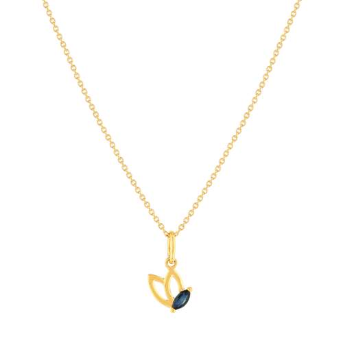 Collier or 375 jaune saphirs 45cm avec anneau de raccourcissement à 42cm