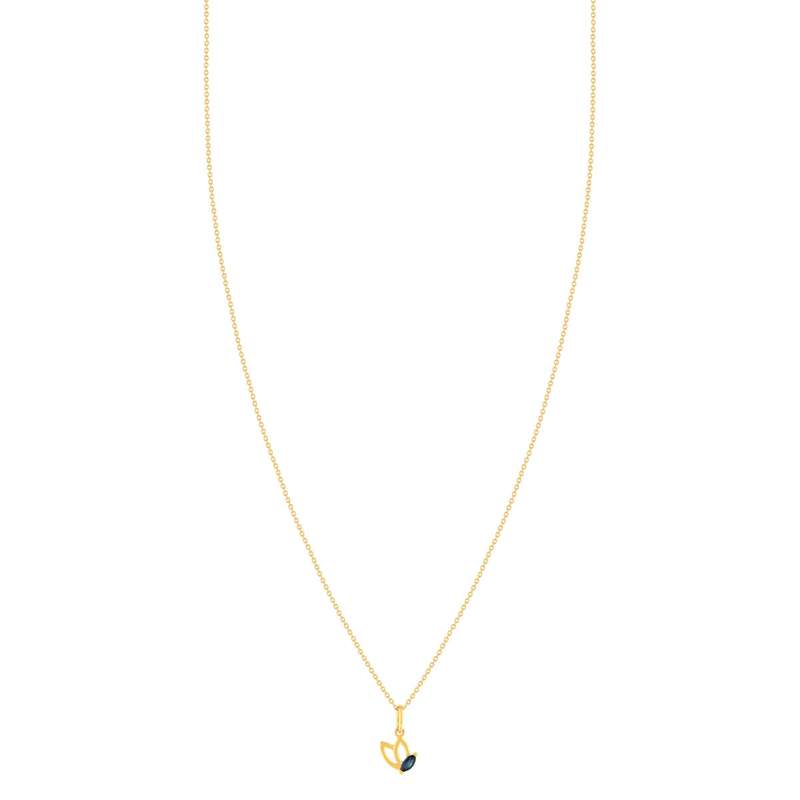 Collier or 375 jaune saphirs 45cm avec anneau de raccourcissement à 42cm - vue 2
