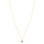 Collier or 375 jaune 2 tons rubis et diamant 45cm avec anneau de raccourcissement à 42cm - vue 2