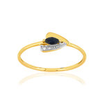 Bague or 375 jaune 2 tons saphir et diamant - vue 1