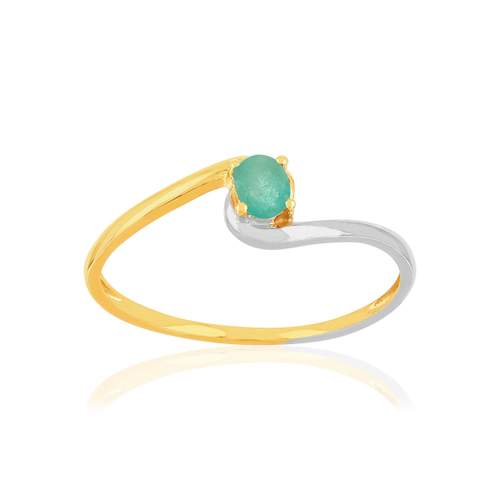Bague 2 ors 375 emeraude