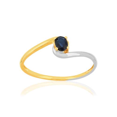 Bague 2 ors 375 saphir