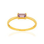 Bague or 375 jaune améthyste - vue 1